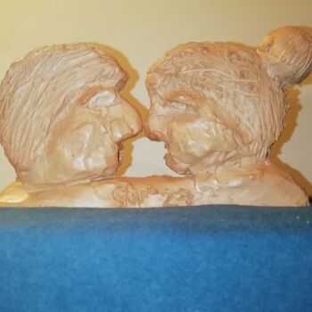 Sculptuur getiteld ""Vieux couple" Gui²…" door Guillaume Bodin (Gui²), Origineel Kunstwerk, Terra cotta