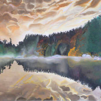 Painting titled "reflet d'automne" by Guillaume Cabouat, Original Artwork