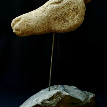 Sculpture titled "Biche" by Guillaume Campredon, Original Artwork, Stone