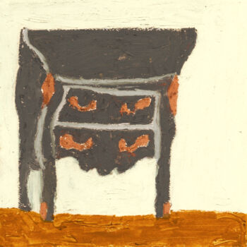 Drawing titled "Commode" by Guillaume Chocu (YAUME-C), Original Artwork, Pastel Mounted on Wood Panel