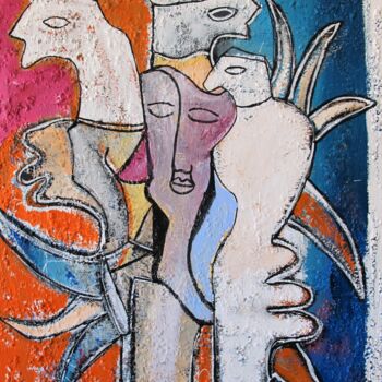 Peinture intitulée "Femmes qui rêvent" par Guillaume Defins, Œuvre d'art originale, Acrylique Monté sur Châssis en bois