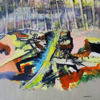 Painting titled "Corrida" by Guillaume Defins, Original Artwork, Acrylic Mounted on Wood Stretcher frame