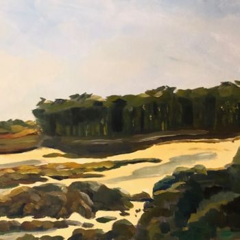 Painting titled "Ile D'Yeu - Plage d…" by Guillaume Rodier, Original Artwork, Oil Mounted on Wood Stretcher frame