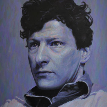 Schilderij getiteld "Lucian Freud" door Guillaume Henrich, Origineel Kunstwerk, Olie