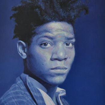 Painting titled "Jean-Michel Basquiat" by Guillaume Henrich, Original Artwork, Oil