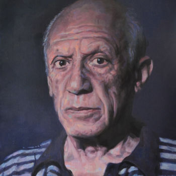 Painting titled "Pablo Picasso" by Guillaume Henrich, Original Artwork, Oil