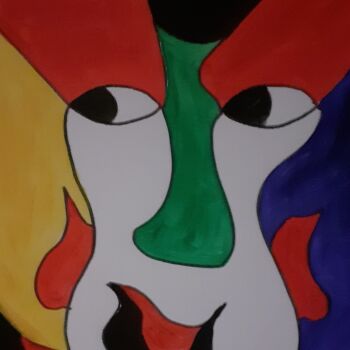 Painting titled "Personnage discret…" by Guillaume Monnet, Original Artwork, Acrylic