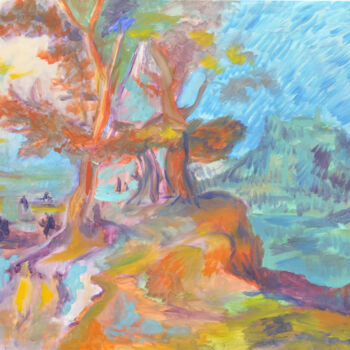Painting titled "l'arbre" by Guillaume Pelican, Original Artwork