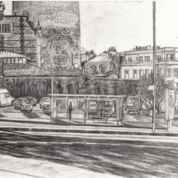Σχέδιο με τίτλο "la gare de Rouen." από Guillaume Pelican, Αυθεντικά έργα τέχνης