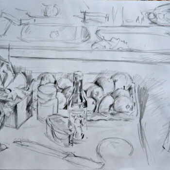 Drawing titled "nature morte" by Guillaume Pelican, Original Artwork
