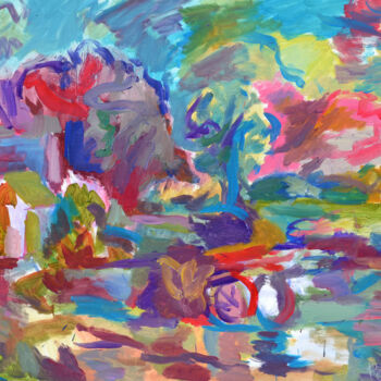 Peinture intitulée "paysage" par Guillaume Pelican, Œuvre d'art originale, Huile