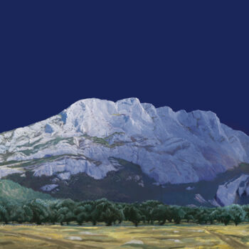 Digital Arts titled "''Montagne Ste Vict…" by Guillaume Querré, Original Artwork, Digital Painting