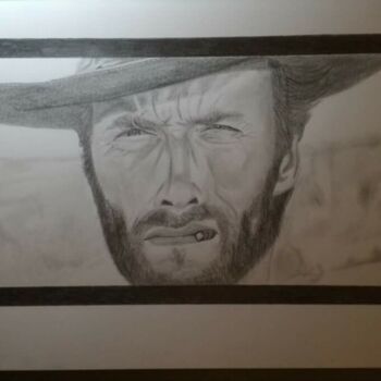 Drawing titled "Clint" by Guillaume Toussaint, Original Artwork, Graphite