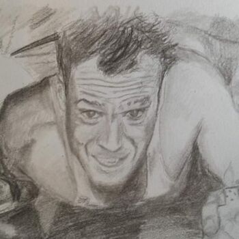Drawing titled "McClane" by Guillaume Toussaint, Original Artwork, Pencil