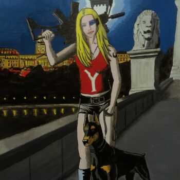 Painting titled "Buda girl" by Guillaume Toussaint, Original Artwork, Acrylic