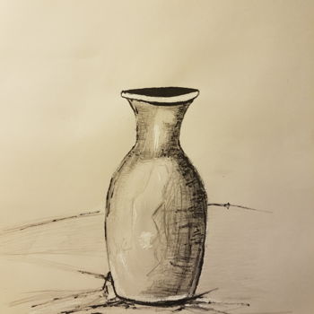 图画 标题为“vase” 由Guillaume Van Ruymbeke, 原创艺术品, 石墨