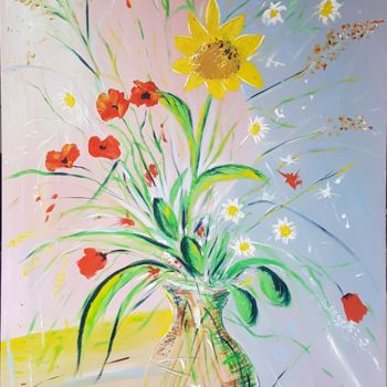 Painting titled "Bouquet" by Guillaume Van Ruymbeke, Original Artwork, Oil