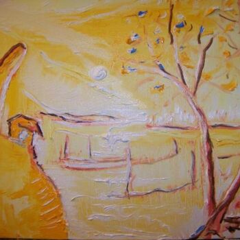 Painting titled "suggestion en jaune" by Guillaume Van Ruymbeke, Original Artwork