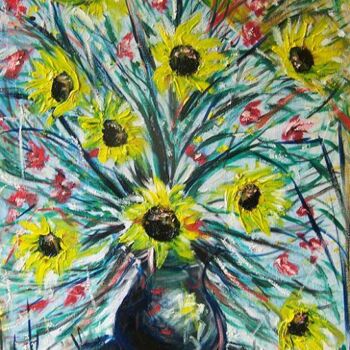 Painting titled "bouquet" by Guillaume Van Ruymbeke, Original Artwork