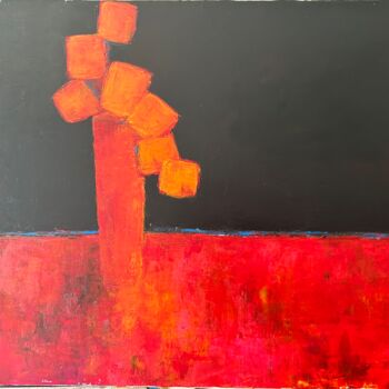 Malerei mit dem Titel "Le bouquet rouge" von Guillaume Villaros (GVillaros), Original-Kunstwerk, Acryl Auf Keilrahmen aus Ho…