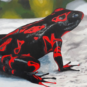 Peinture intitulée "Rouge et Noir" par Guillaume Caron-Maus, Œuvre d'art originale, Huile