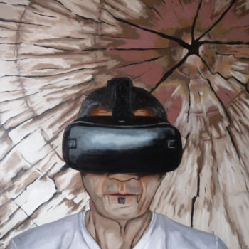 Картина под названием "Réalité Virtuelle e…" - Guillaume Caron-Maus, Подлинное произведение искусства, Масло