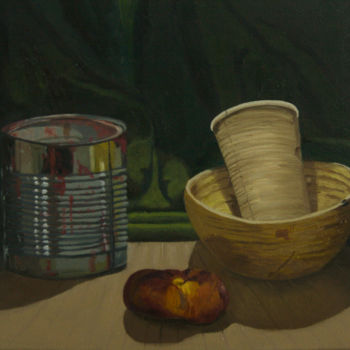 Painting titled "Nature morte conser…" by Guillaume Caron-Maus, Original Artwork, Oil