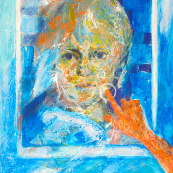 Malerei mit dem Titel "Portrait d'écran" von Guillaume Rist, Original-Kunstwerk, Acryl