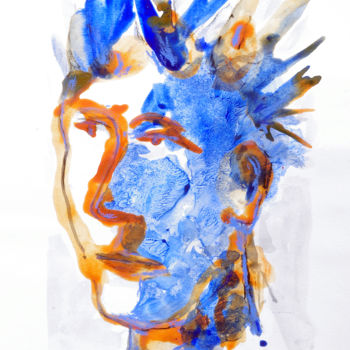 Dessin intitulée "Portrait imaginaire" par Guillaume Rist, Œuvre d'art originale, Acrylique