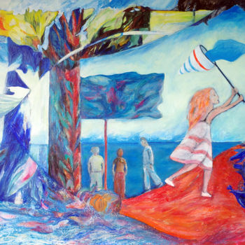 Картина под названием "Le printemps (2)" - Guillaume Rist, Подлинное произведение искусства, Акрил Установлен на Деревянная…