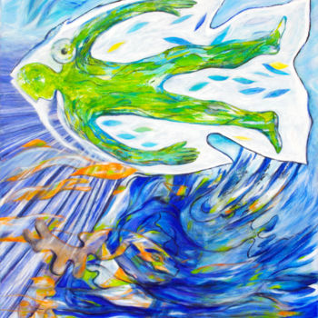 Peinture intitulée "Aquatique" par Guillaume Rist, Œuvre d'art originale, Acrylique