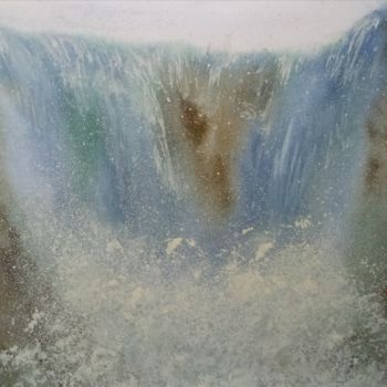Peinture intitulée "Cascade imaginaire" par Guillemette Hervieux, Œuvre d'art originale, Aquarelle