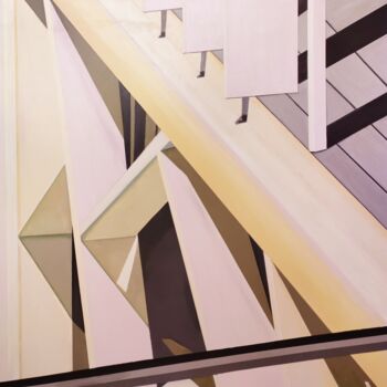 Painting titled "Intersecciones en l…" by Guillermo Miguelez, Original Artwork, Oil Mounted on Wood Stretcher frame