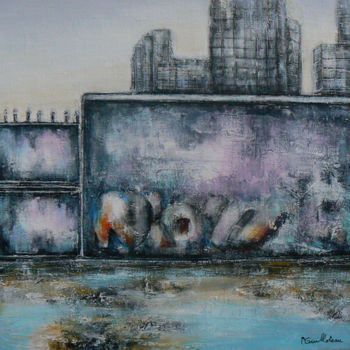 Painting titled "banlieue0114" by Michele Guilloteau, Original Artwork, Acrylic