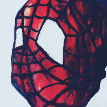Peinture intitulée "Spiderman" par Guizard, Œuvre d'art originale, Huile