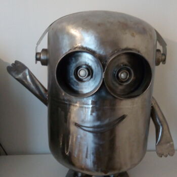 Sculpture titled "Minion funky" by Gujuc, Original Artwork, Metals