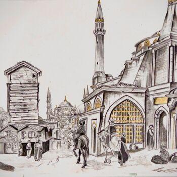 Dessin intitulée "Old istanbul" par Gulender Koc, Œuvre d'art originale, Crayon