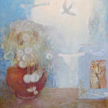 Painting titled "Одуванчики во сне." by Gulia Kabilova, Original Artwork