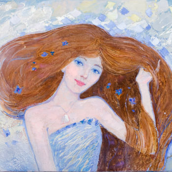 Painting titled "Весна" by Gulia Kabilova, Original Artwork