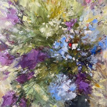 Ζωγραφική με τίτλο "Полевые цветы" από Gulsum Tokbayeva, Αυθεντικά έργα τέχνης, Λάδι Τοποθετήθηκε στο Ξύλινο φορείο σκελετό