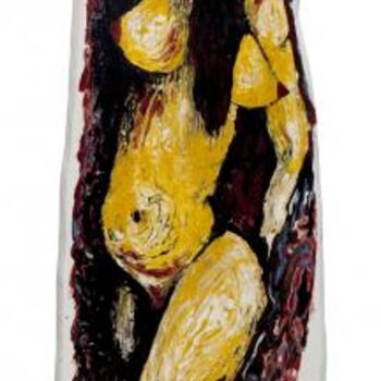 Painting titled "Yellow Nude" by Gültekin Bilge, Original Artwork, Oil