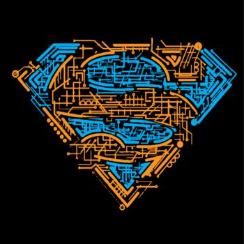 Impressões e gravuras intitulada "Superman in Lining" por Zuby Gul, Obras de arte originais, Serigrafia