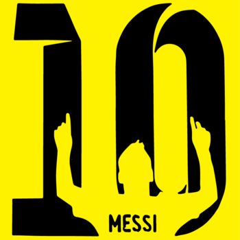 Printmaking titled "Messi 10" by Zuby Gul, Original Artwork, Screenprinting