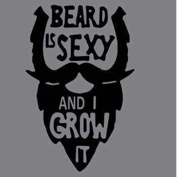 「Beard is sexy」というタイトルの製版 Zuby Gulによって, オリジナルのアートワーク, スクリーン印刷