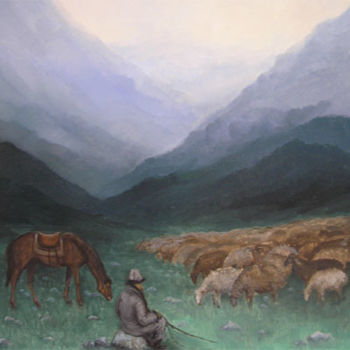 Pittura intitolato "Shepherd" da Roman Gumanyuk, Opera d'arte originale
