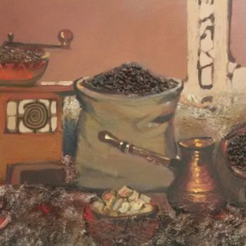 Pintura titulada "Kofe" por Gunay Nazim, Obra de arte original, Oleo Montado en Bastidor de camilla de madera