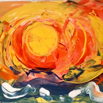 Painting titled "Die Sonne" by Gunnar Björn Heinrich, Original Artwork, Acrylic