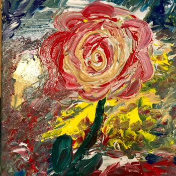 Painting titled "Die Rose" by Gunnar Björn Heinrich, Original Artwork, Acrylic