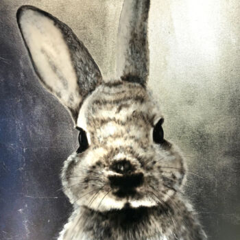 Painting titled "HASE" by Gunter Wenzel, Original Artwork, Acrylic