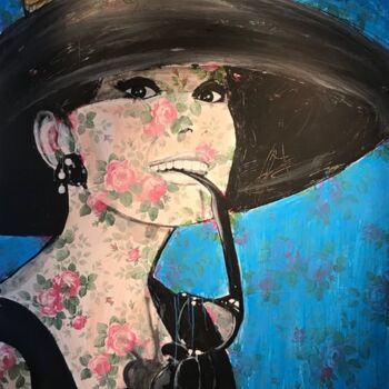 Painting titled "AUDREY HEPBURN" by Gunter Wenzel, Original Artwork, Acrylic